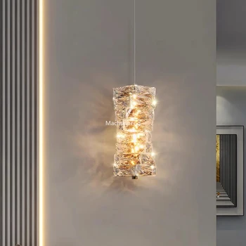Прикроватный современный Потолочный светильник с хрустальным блеском, Эстетичный Скандинавский подвесной светильник, Подвесная ночная лампа Sufitowa, украшение гостиной