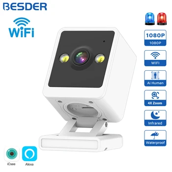 BESDER Wifi Камера IP 1080P Радионяня Для помещений Цветное Ночное Видение Обнаружение Человека 2MP CCTV Беспроводная Камера Наблюдения iCSee App