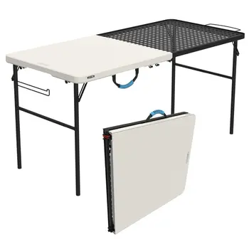 Складной стол из пемзы серого цвета на 5 футов для тайлгейтинга и кемпинга