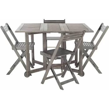 Уличный стол Safavieh Arvin с 4 стульями, серый, для мытья